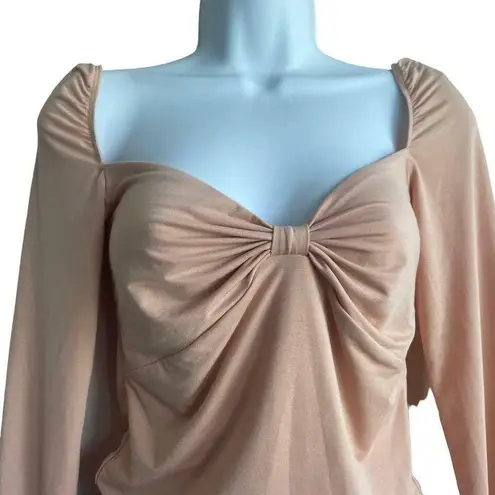 Wilfred  Women Cropped Top M Peach Knotted Sweetheart Bodice Lined Coquette Y2K