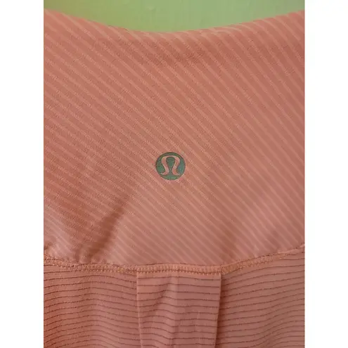 Lululemon   Pop Orange Dune Wagon Stripe Turn It Up Long Sleeve Shirt Top