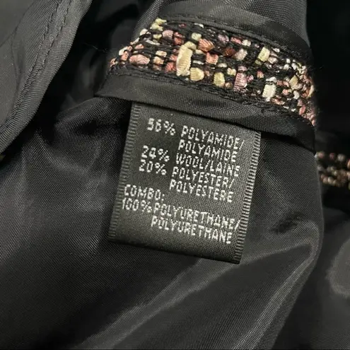 LAFAYETTE 148 Blazer Jacket Womens Size 6 Tweed Wool Colorful Quiet Luxury Chic Black