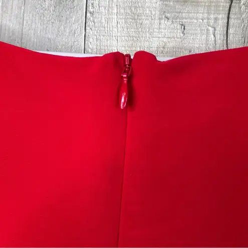 Taylor Woman 14W Crewneck 3/4 Sleeve Red Sheath Ruched Cinched Faux Wrap Dress