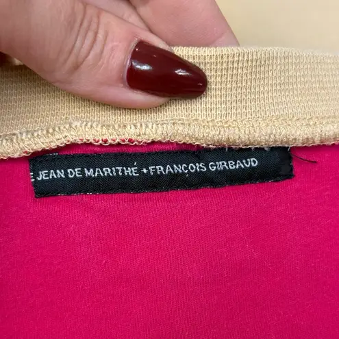 Jean de Marithé + François Girbaud Tan Graphic Y2K Scoop Neck Stretch Shirtdress Yellow Size XL