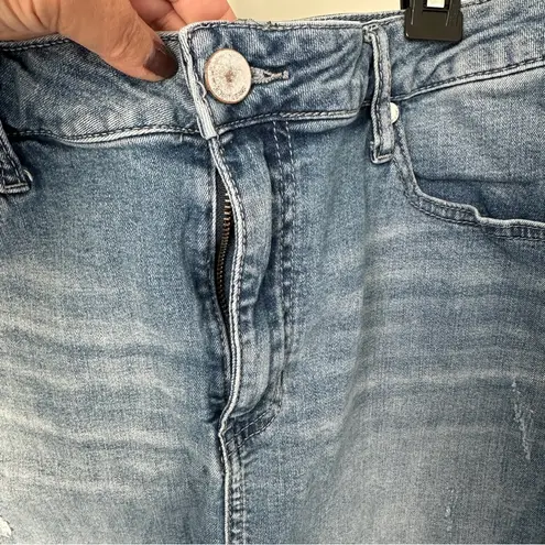 Seven7 Women’s Mini Frayed Denim Blue Skirt Size 14