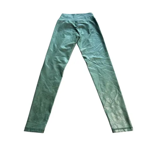 Aerie Offline Shiny Liquid Metallic Leggings High Waist S P CH Green