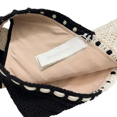 Zimmermann Clover Crochet Bikini Set in Black & White