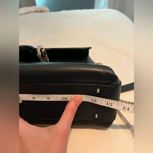 Gucci Authentic Black Calfskin Leather GG Interlocking Crossbody Bag Purse