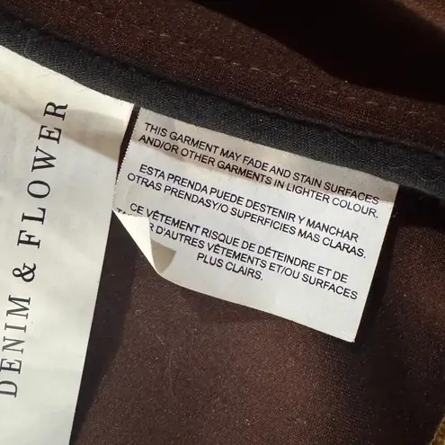 Denim & Flower Small Faux Suede Jacket Full-Zip Pocket Stretch Ricky Singh Brown