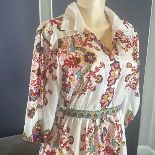 Women’s Floral Print White Summer Mini Dress *Tag Size M fits like a SMALL NEW White