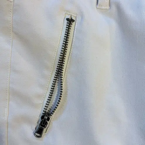 Ecru Stretch Mid Rise Slim Straight Zip Pocket Winter White Pants Women’s 2💚