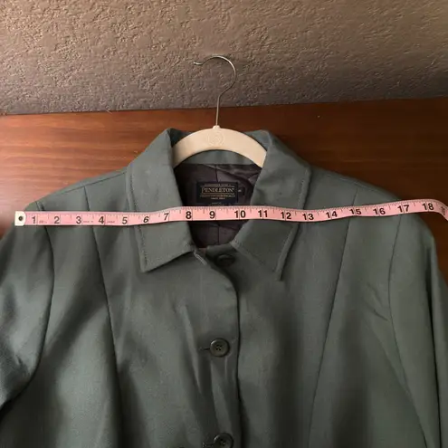 Pendleton Wool Blazer Jacket Size 16 Blue Green Made in El Salvador