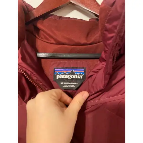 Patagonia  Womens Red Thick Down Heavy Puffer Quilted Jacket Size XL Flaw