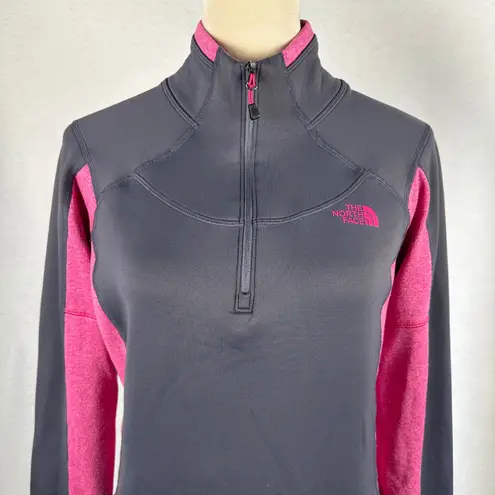 The North Face The‎  Gray Pink Flashdry Half Zip Pullover Jacket Women Medium Sporty