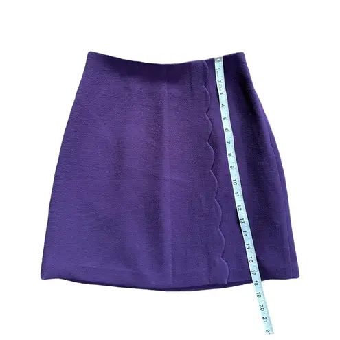 Club Monaco Purple Scalloped Detail Crepe Skirt Size 4