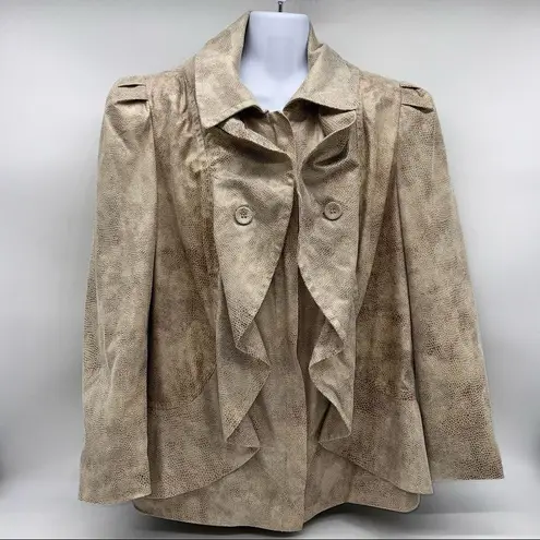 INC International Concepts Woman Faux Animal Textured Jacket Woman's Plus One Sz Size 0X