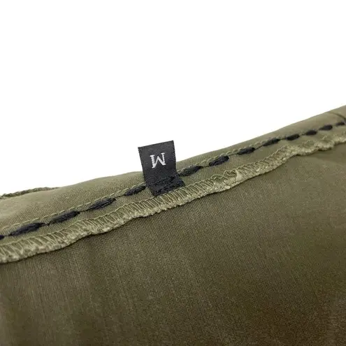 Jaded By Knight Womens Medium Olive Green Egal Leather Military Jacket Studded