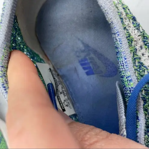 Nike  Blue & Green Flyknit Zoom Running Shoes Sneakers Womens 8.5 Athletic Sporty