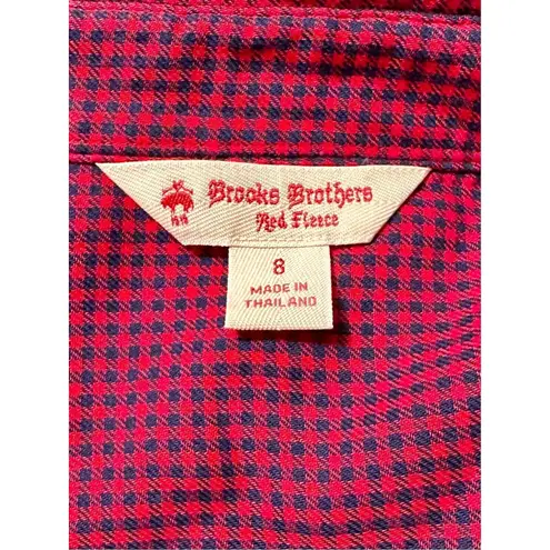 Brooks Brothers Red Fleece Plaid Flannel Shirt Dress Size 8 EUC!!