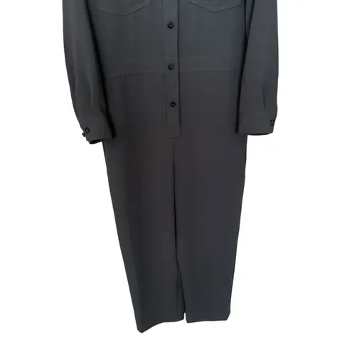 Wilfred Aritzia Utility Broiler Jumpsuit Gray Button Pockets Crepe Size Medium