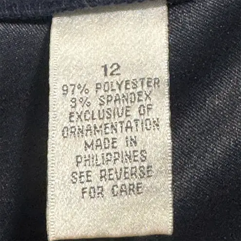 Fashion Bug Vintage Y2K Navy Blue Pant Suit Set Jacket & Trousers Stretch Sz 12