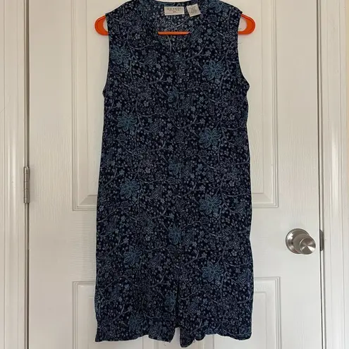 Outfit JPR Petite Vintage Paisley Button Up Sheath Dress Blue Size L