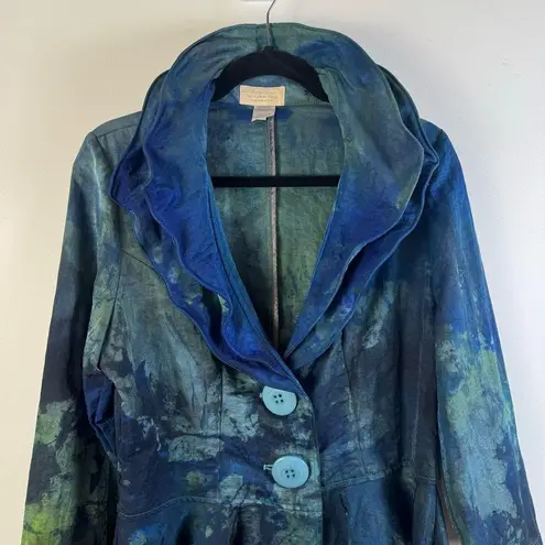 Julie and Martin Venzal The New Collection Laguna Beach Jacket Large Taffeta Vtg Green