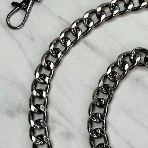 Chunky Dark Silver Tone Chain Link Purse Handbag Bag Replacement Strap