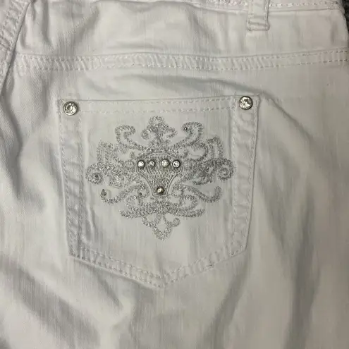 Bebe 2B  White Rhinestone Jeans