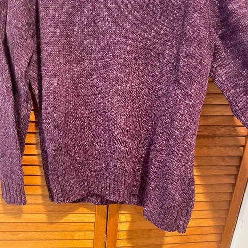 Daisy Fuentes Petites Women’s Purple Knit Turtleneck Sweater Sz P Large