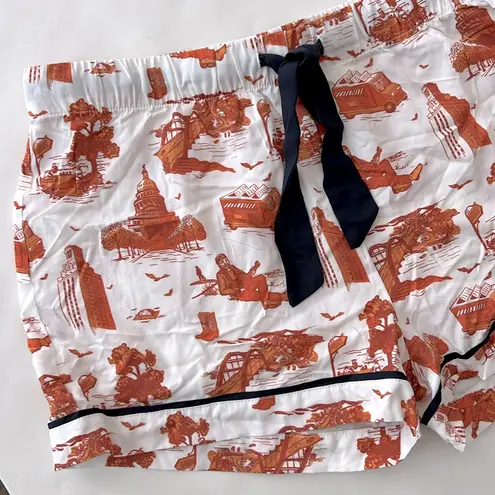 Katie Kime Austin Toile Pajama Shorts in Burnt Orange White Size Small