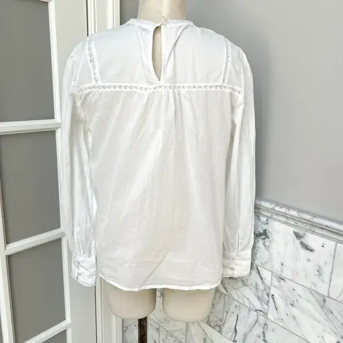 Soeur Paris Eden Vintage White Crochet Lace Peasant Cotton Blouse EU 38 US 8