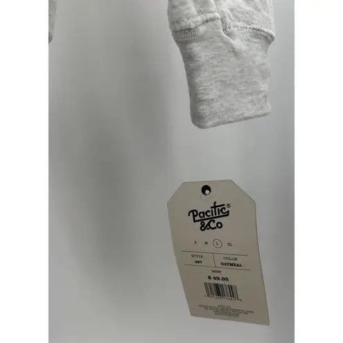 Pacific & Co MATCHA Sweatshirt Oatmeal Gray Green Graphic Pullover Unisex M Size M