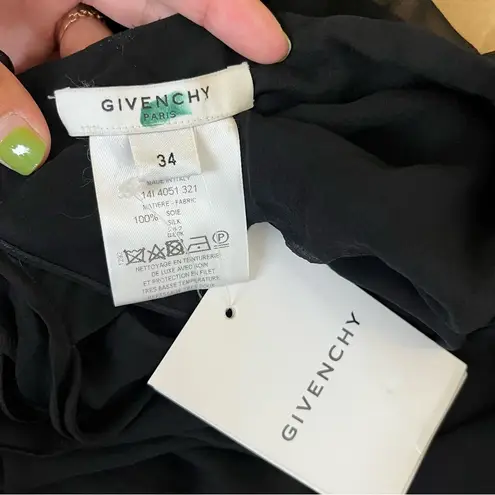 Givenchy Semi Sheer Silk Black Mini Skirt