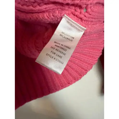 Central Park West Chelsea Pink Red Colorblock Knit Turtleneck Sweater Size XS