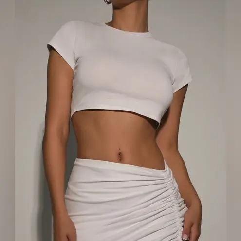 Naked Wardrobe NWOT Micro Crop Top White Size Large | Nordstrom