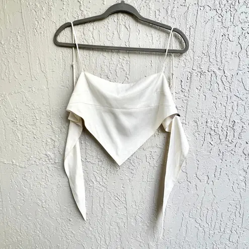 Danielle Bernstein  Spaghetti Strap Handkerchief Top Ivory White Women's Medium