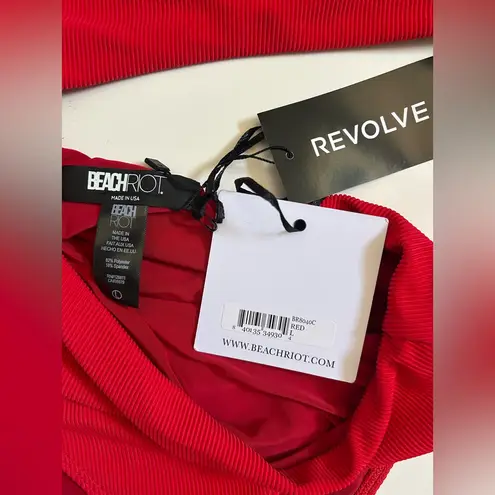 Beach Riot CELINE ONE PIECE cut out swimwear red sz large nwt