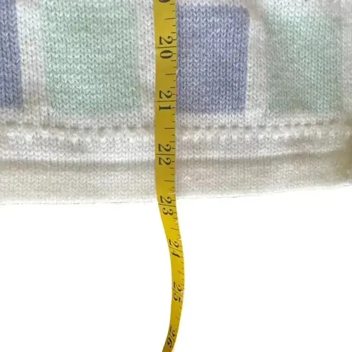 Christopher & Banks  Short Sleeved Pastel Patchwork Sweater Medium Full Zip Beach