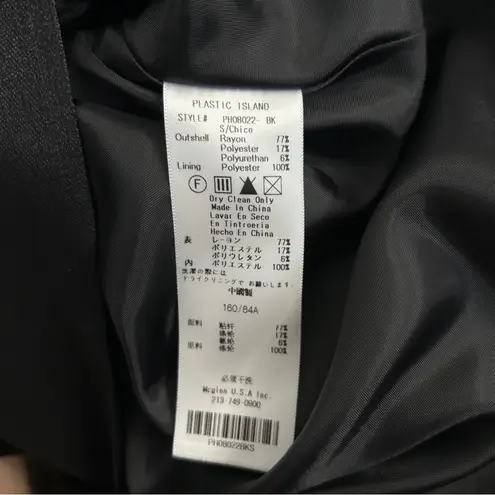 PLASTIC ISLAND Jacket Coat Womens Size Small Steampunk Cosplay Costume Gothic Black