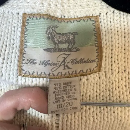 Vintage Floral Cottage Patchwork Sweater Vest Size 18/20 Holiday Country Farm White