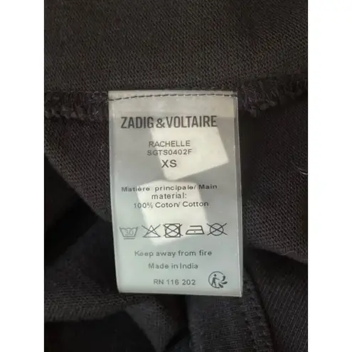 Zadig & Voltaire Rachelle Paris 97 Long Shirt Dress Noir Womens Size XS
