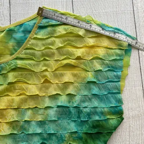 Elementz Blue Yellow and Green Tie Dye Shirt Size Large