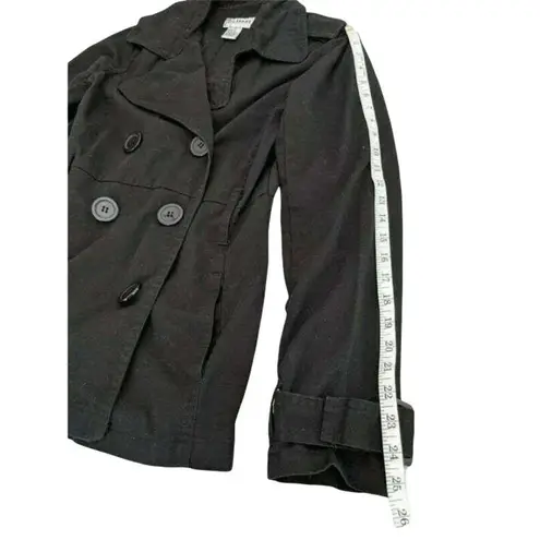 Medium Black Cotton Trench Coat/Jacket Cotton Hip double