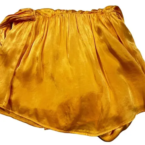 Rays for Days Revolve Avery Romper Yellow Satin Strapless Size S