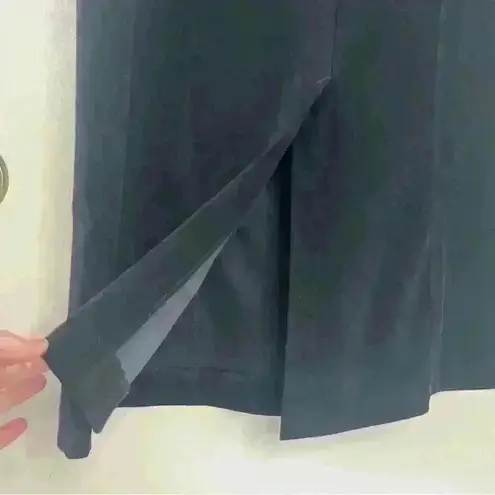 LL Bean Sz 12 Womens Black Faux Suede Maxi Skirt Modest Minimalist Capsule