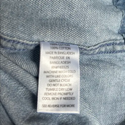 Lola River Blue Denim shirt With Drawstring Hem Sz M Size M