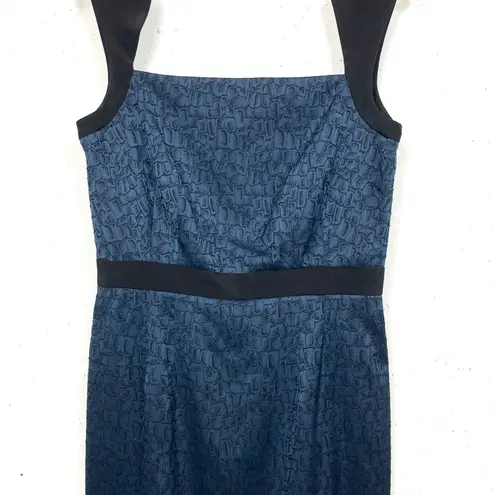 Jay Godfrey Womens Sheath Dress Geometric Strap Cocktail Party Blue Black Size 8