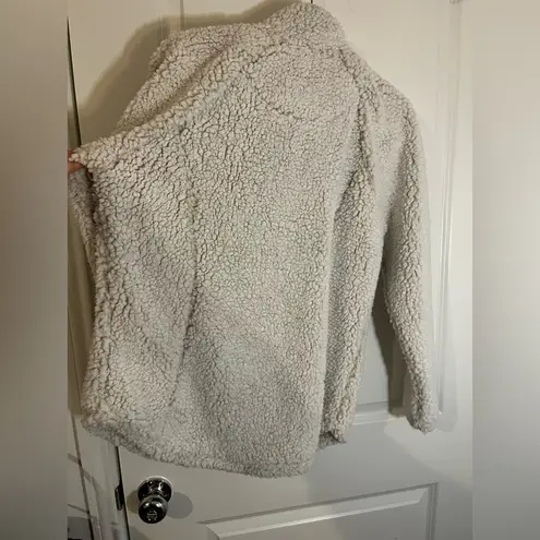 Cozy Sherpa Members Mark FluffyFleece Super Soft 1/3 Zip Cream Pullover Jacket L