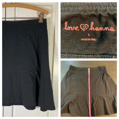Love Hanna Andersson Black Flared Skirt Women's Large Casual Everyday Comfort