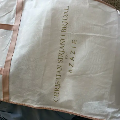 Azazie Christian Siriano Bridesmaid dress in dusty blue chiffon