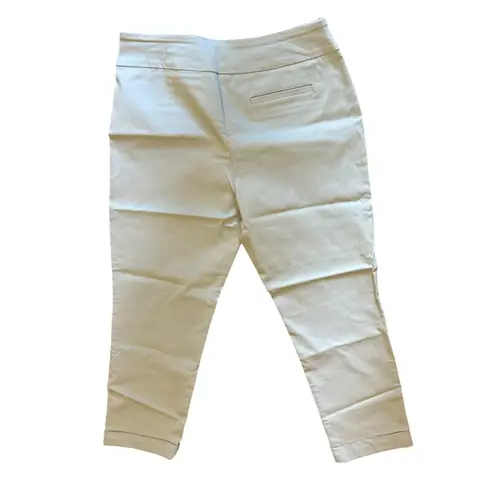 Bella & Rose Women Gray Casual Pants 1X Pull On Cuff Stretchy Office Vacation