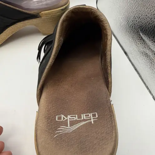 Dansko Miriam Tassel Clogs Black Nubuck EU 38/US 7.5-8 Women's